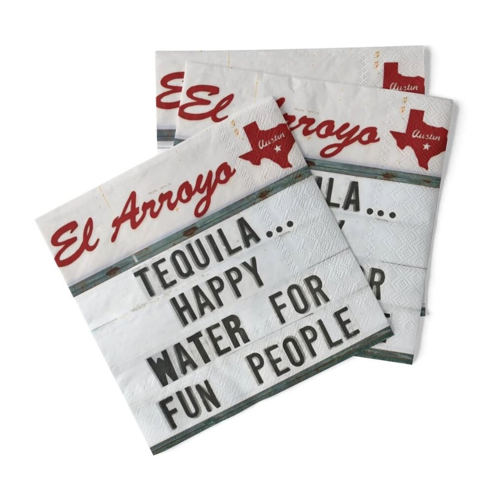 El Arroyo Paper Napkins (40) Tequila... Happy Water For Fun People  Novelty New